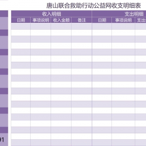 2022年3月唐山联合救助行动公益网收支明细表