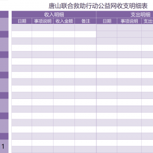 2025年9月唐山联合救助行动公益网收支明细表