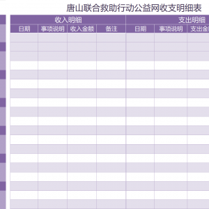 2025年12月唐山联合救助行动公益网收支明细表